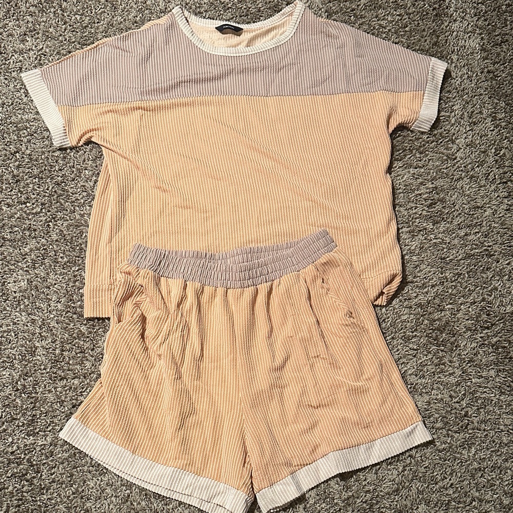 Striped Two-Piece Lounge Set
